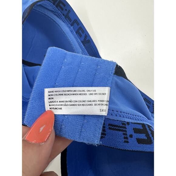 ReFlex Womens Bra Size 1X Blue Padded Sports Bra Adjustable - Picture 3 of 9